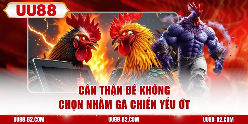 Cẩn thận để không chọn nhầm gà chiến yếu ớt